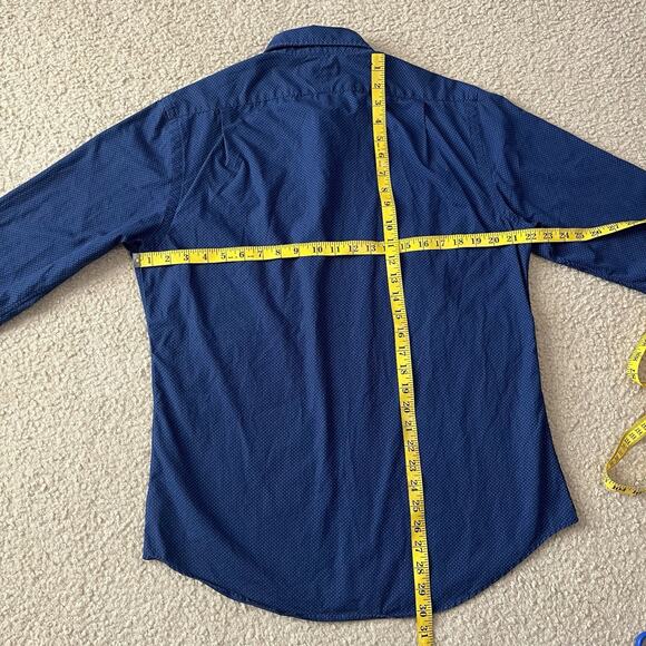 Polo Ralph Lauren Mens Blue Mini Polka Dot Long Sleeve Shirt Size Large - Picture 7 of 7